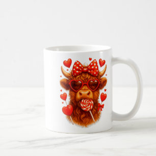 Süßer Lutscher Highland-Kuh Valentinstag Rotes Her Kaffeetasse