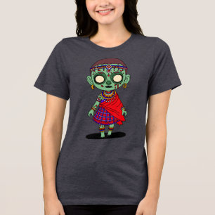 Süßer Maasai-Zombie Tri-Blend Shirt