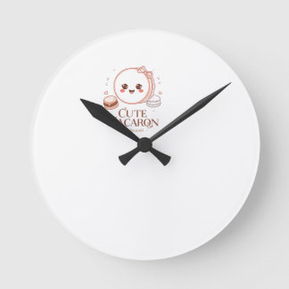 Süßer Macaron-Liebhaber | Französischer Macaron-De Runde Wanduhr