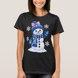 Süßer Mädchen-Schneemann-Weihnachten Frauen Mädche T-Shirt