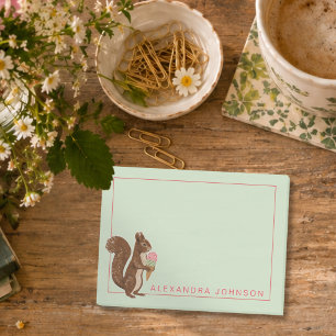 Süßer, malerischer Eichhörnchen mit Eiscreme Post-it Klebezettel