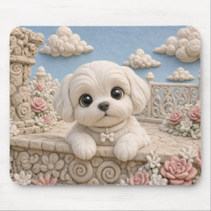 Süßer Malteser-Welpe, Baby-Hund Mousepad