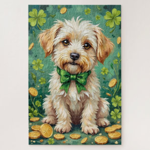 Süßer maltesischer St. Patrick’s Day Glückshund Puzzle