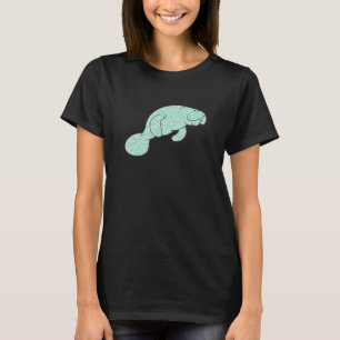 Süßer Manatee-Seekuh-Gänseblümchen-Blumenprint für T-Shirt