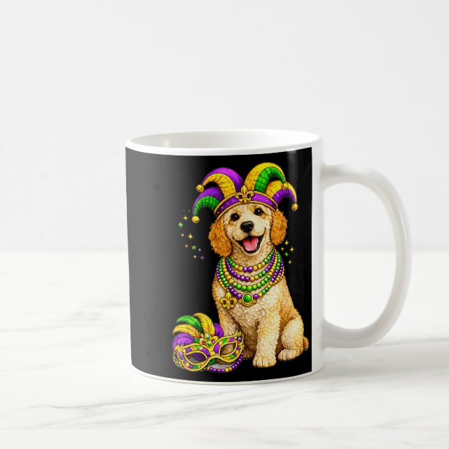Süßer Mardi-Gras-Labradoodle-Hund  Kaffeetasse (Rechts)