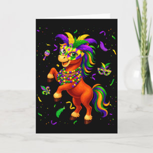 Süßer Mardi Gras Pferd Liebhaber Fett Dienstag New Karte