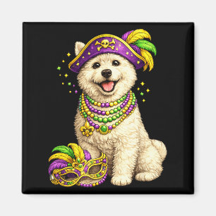 Süßer Mardi Gras themed West Highland Terrier, Wes Magnet