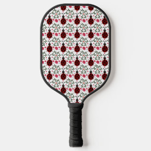 Süßer Marienkäfer Blumen Nahtloses Muster Pickleball Schläger
