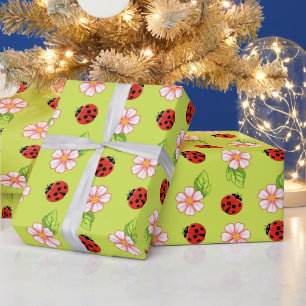Süßer Marienkäfer und Gänseblümchen Muster Geschen Geschenkpapier