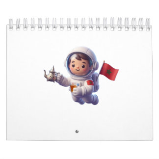 Süßer marokkanischer Astronaut Kawaii 3D Aufkleber Kalender