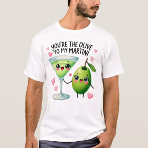 Süßer Martini und Olive Paar T-Shirt