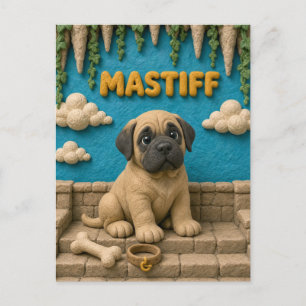 Süßer Mastiff-Welpe, Babyhund Postkarte