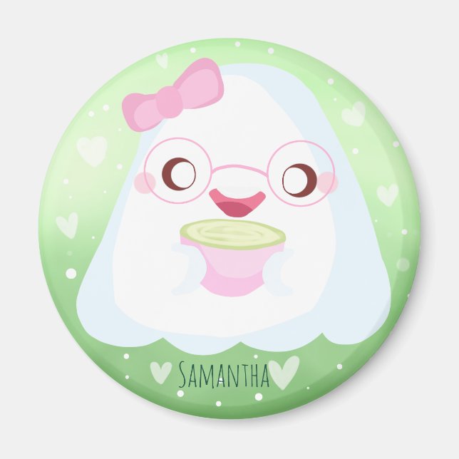 Süßer Matcha-Latte-Geist Magnet (Vorne)