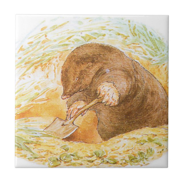 Süßer Maulwurf (Tierkunst für Kinder) (Beatrix Pot Fliese (Vorderseite)