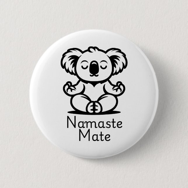Süßer meditierender australischer Koala-Bär in Yog Button (Vorderseite)