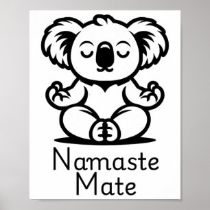 Süßer meditierender australischer Koala-Bär in Yog Poster