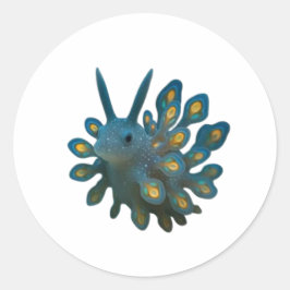 Süßer Meer-Schaf-Nudibranch-Sticker - Cute Marin Runder Aufkleber