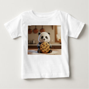 Süßer Mehl-bedeckter Panda mit riesigem Keks Baby T-shirt