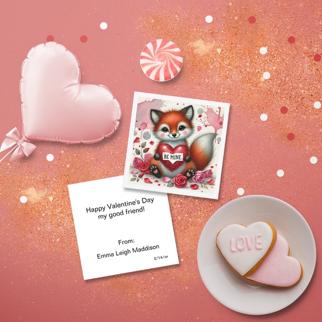 Süßer Meiner Fuchs Klassenzimmer Valentinstag Mitteilungskarte (Von Creator hochgeladen)