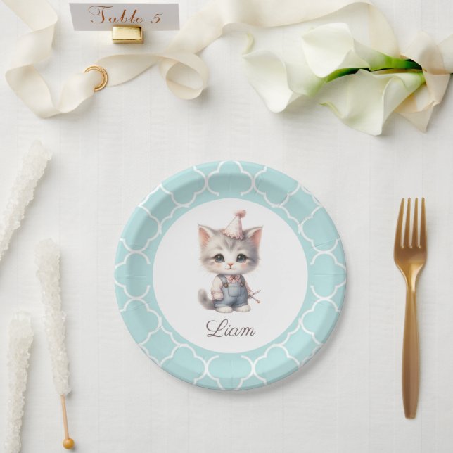 Süßer Meow-Nicent Paper Flakes Pappteller (Hochzeit)