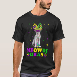 Süßer Meowdi Gras Devon Rex Katzen Karneval Maske T-Shirt