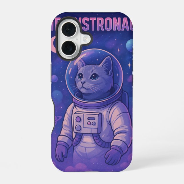 Süßer Meowstronaut iPhone-Hülle – Lustige Weltraum iPhone 16 Hülle (Rückseite)