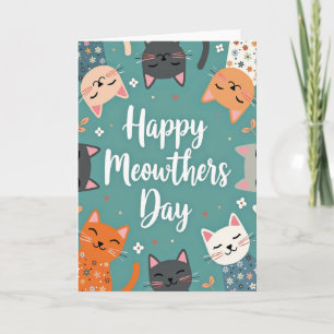Süßer Meowthers-Tag Feline-Kunstkarte Karte