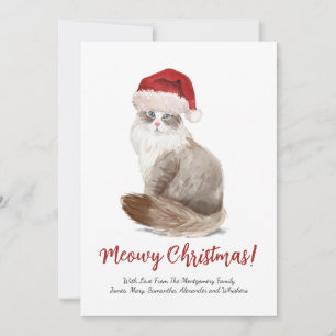Süßer Meowy Weihnachtskatze Custom Feiertagskarte