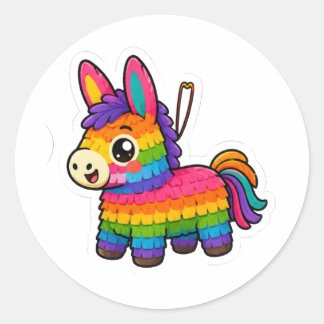 Süßer mexikanischer Esel-Aufkleber | Kawaii Die-Cu Runder Aufkleber