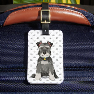 Süßer Mini-Schnauzer Gepäckanhänger