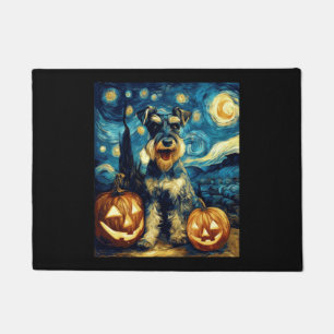Süßer Miniaturschnauzer-Hund Halloween Jack O Lant Fußmatte
