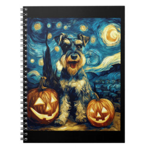 Süßer Miniaturschnauzer-Hund Halloween Jack O Lant Notizblock