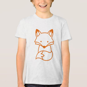 Süßer minimalistischer Fuchs, der einfache Doodle Tri-Blend Shirt