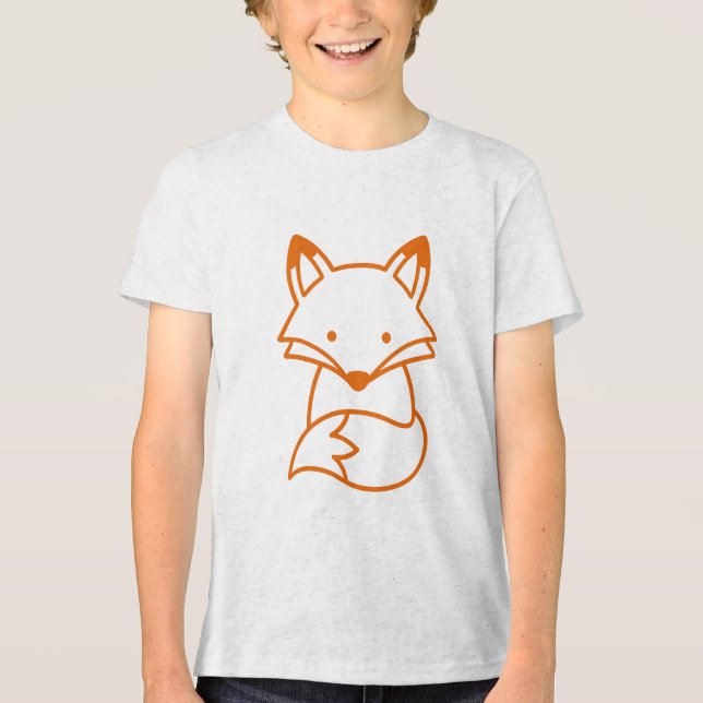 Süßer minimalistischer Fuchs, der einfache Doodle  Tri-Blend Shirt (Vorderseite)