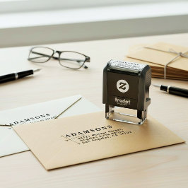 Süßer minimalistischer Name & Adresse | Modern, ei Permastempel