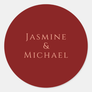 Süßer minimalistischer tiefer Rot- und Pfirsich-Ei Runder Aufkleber