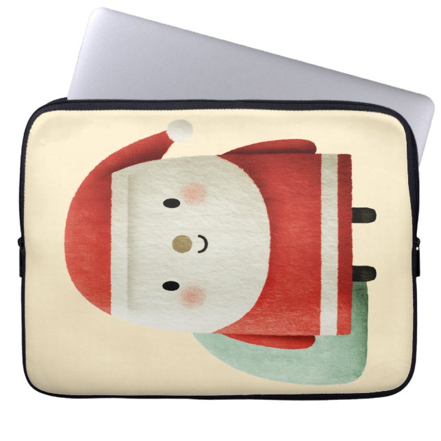 Süßer minimalistischer Weihnachtsmann Laptopschutzhülle (Vorderseite)