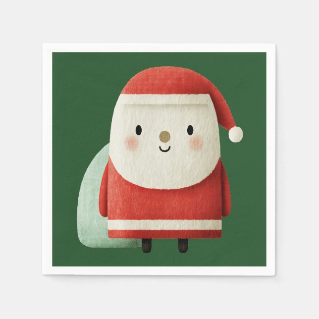 Süßer minimalistischer Weihnachtsmann Serviette (Vorderseite)