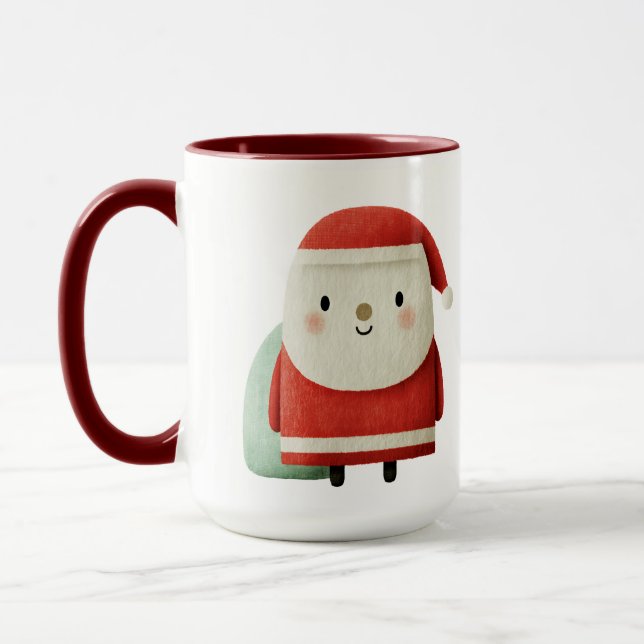 Süßer minimalistischer Weihnachtsmann Tasse (Links)