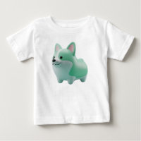 Süßer mintgrüner 3D stilisierter Corgi-Welpe