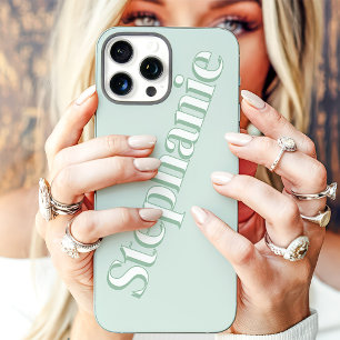 Süßer Mintgrüner Minimalistischer Benutzerdefinier iPhone 16 Pro Max Hülle