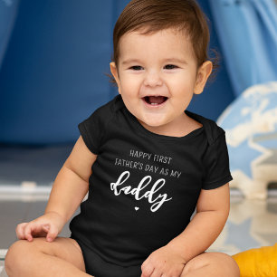 Süßer moderner neuer Vater erster Vatertag  Baby Strampler