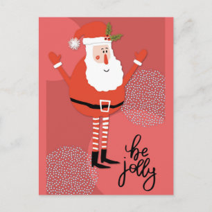 Süßer moderner Santa Be Jolly Postkarte