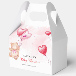 Süßer moderner Teddybär Herzballon Babyparty Geschenkschachtel
