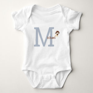 Süßer Monogramm-Baby-Boy-Body Löwe Baby Strampler