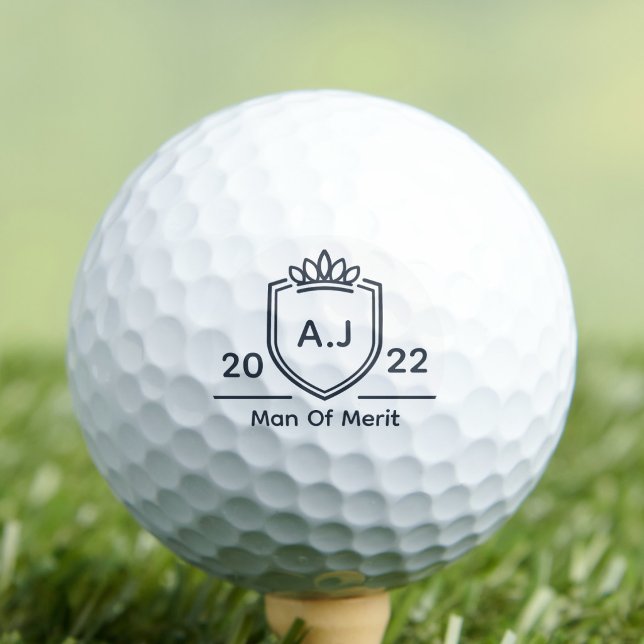 Süßer Monogramm-Initial Name Jahr Mann der Verdien Golfball (Sweetheart golf ball)