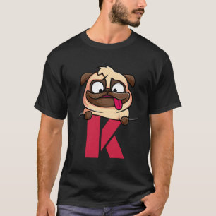 Süßer Mops-Alphabet, Buchstabe K, Hunde-Alphabet K T-Shirt