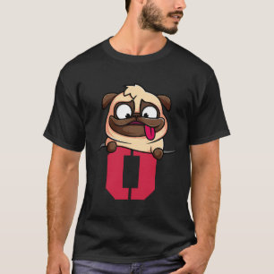 Süßer Mops-Alphabet, Buchstabe O, Hundealphabet 82 T-Shirt