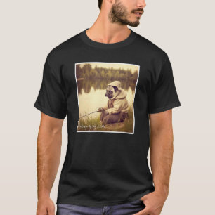 Süßer Mops angelt am See T-Shirt