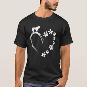Süßer Mops Hund Dachshund Herz Pfotenabdruck Lieb T-Shirt